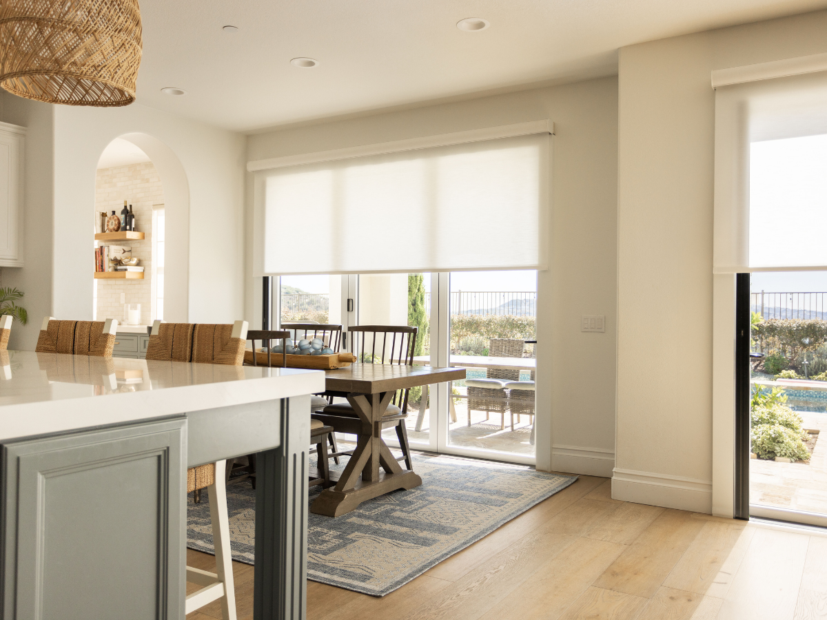 Elevate your dining nook with the perfect blend of style and functionality. Our roller shades add a touch of sophistication, creating a cozy atmosphere for intimate gatherings and delightful meals.