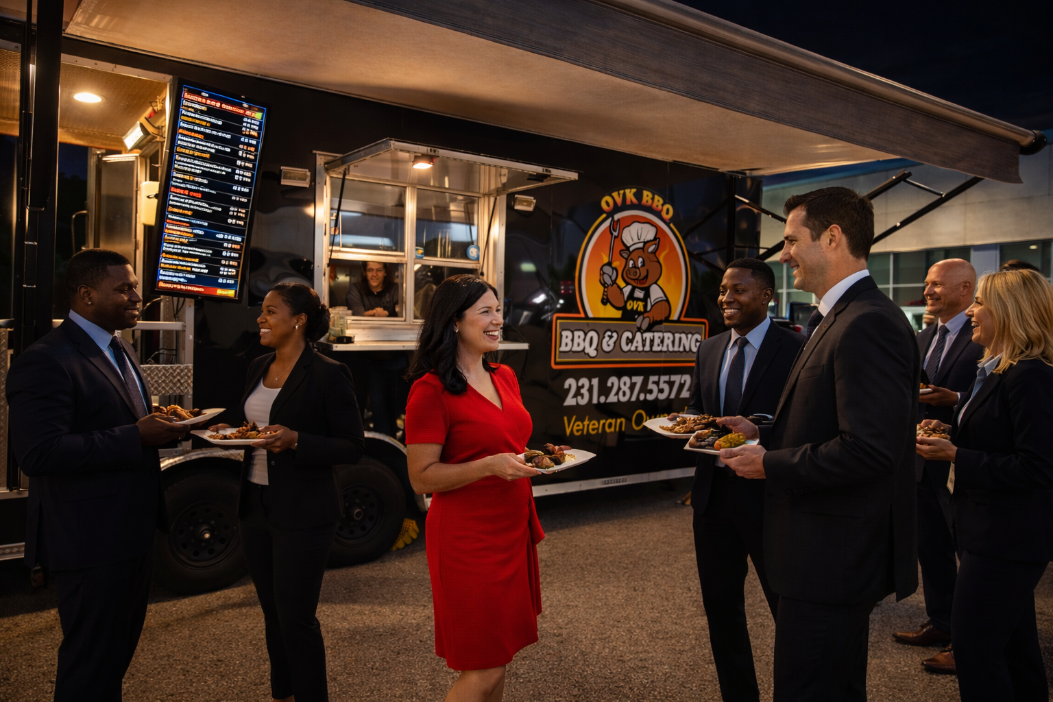 OVK BBQ & Catering provides corporate catering with smoked meats, fresh sides, and dependable service for office lunches, business meetings, company parties, and special events.