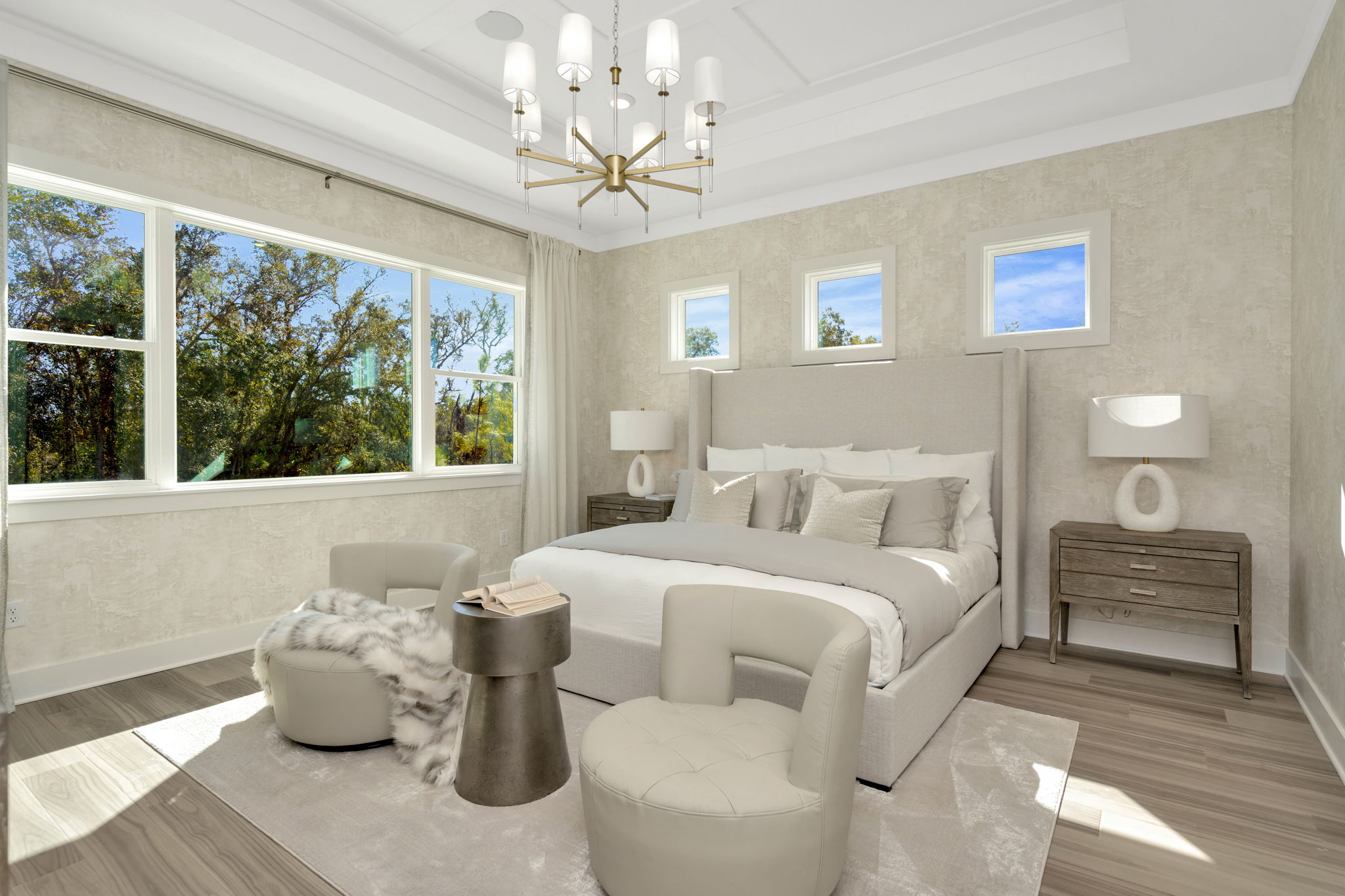 The Primary Bedroom of a DRB Homes Sabal Model at Serengeti in Spring Hill, FL.