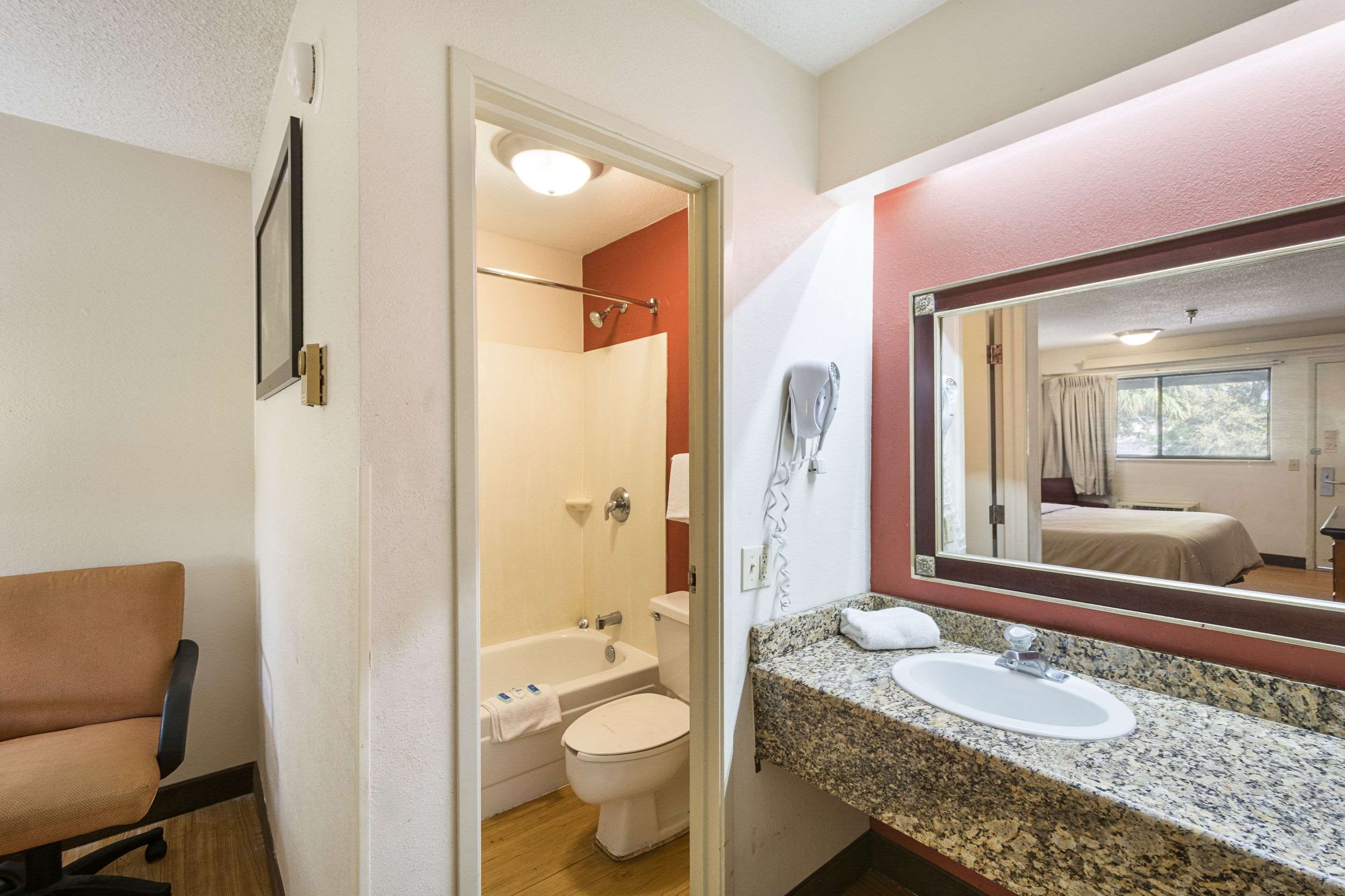 Vanity in bathroom