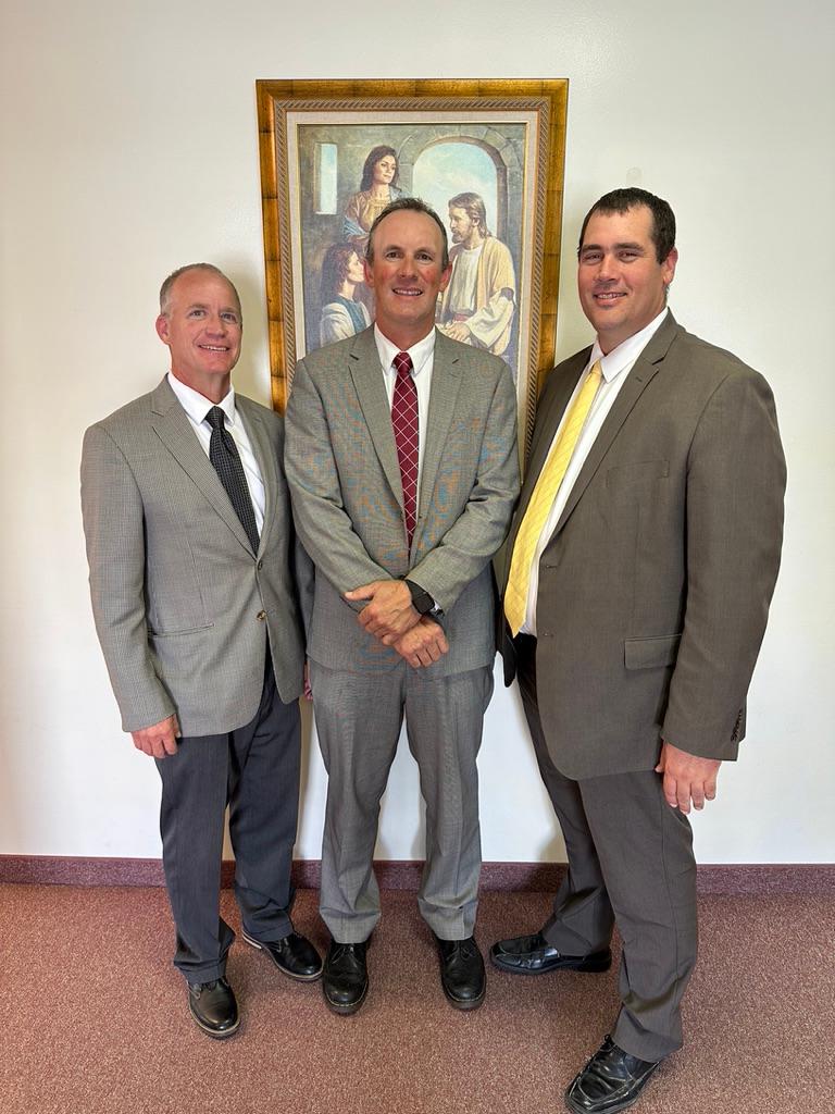 Bancroft Ward Bishopric: 
Middle: Loren Yost, Bishop
Left: Jim McCulloch, First Counselor
Right: Nick Roberts, Second Counselor