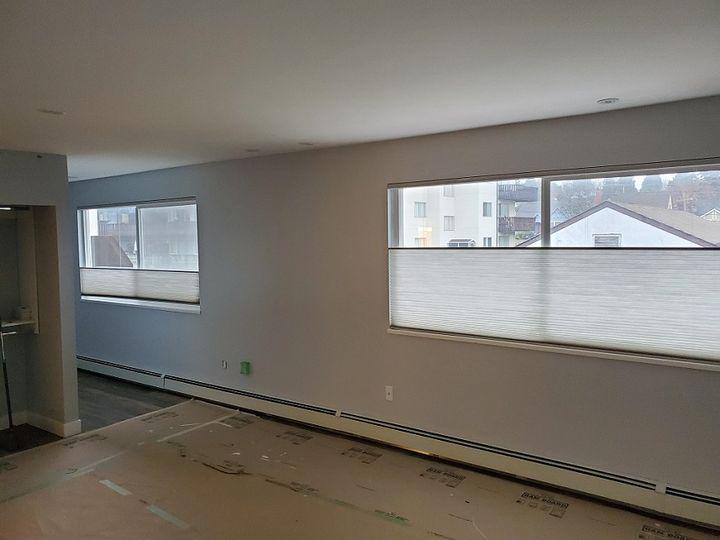 Motorized Cellular Shades by Budget Blinds of New Westminster & Surrey look incredible in this new c Budget Blinds of New Westminster & Surrey Port Coquitlam (604)359-9655
