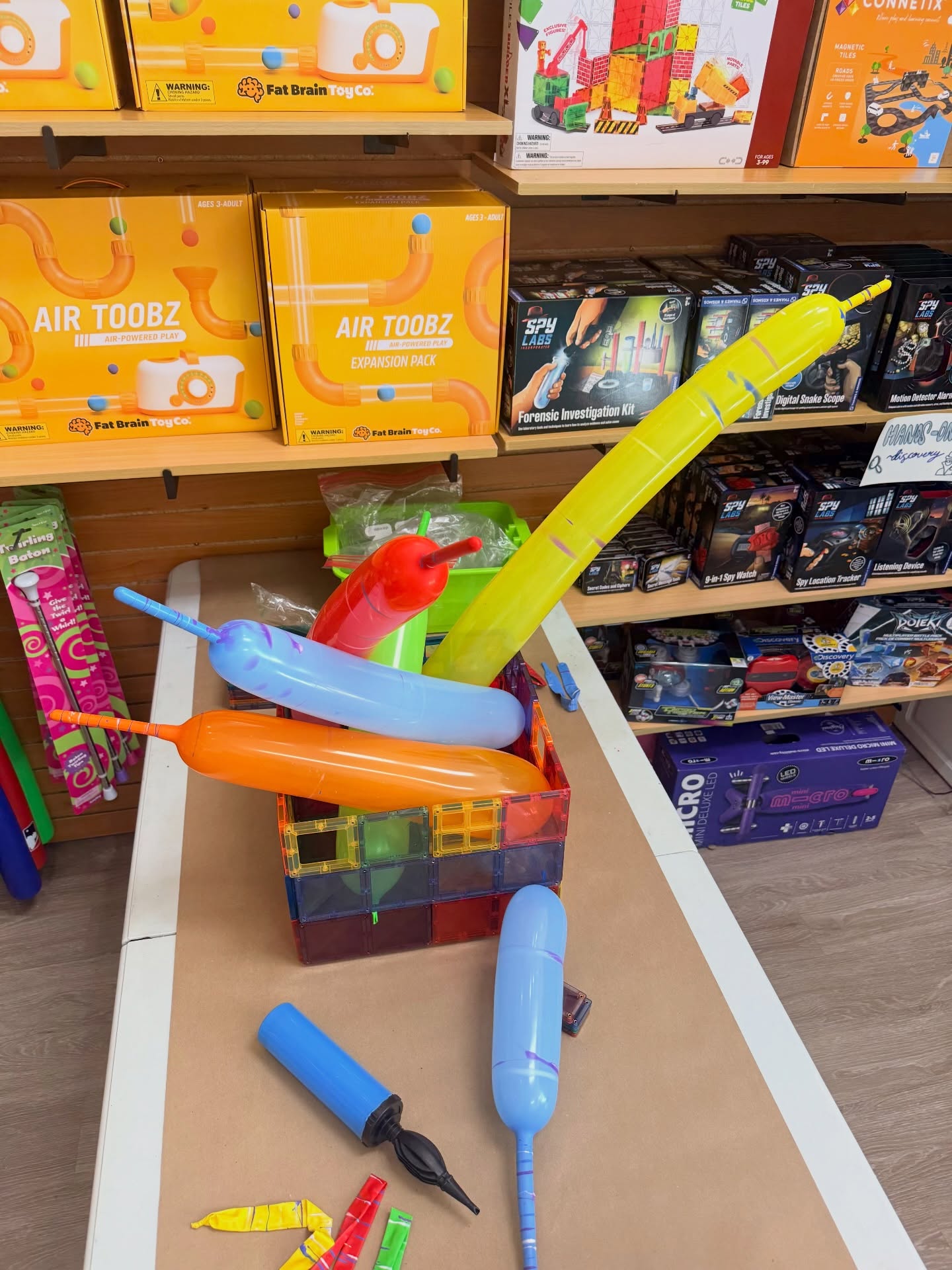 Rocket Balloons are one of those toys that never fails. You pump them up, let them go, and they go flying all over the place making the funniest noise. Kids absolutely lose it every time!