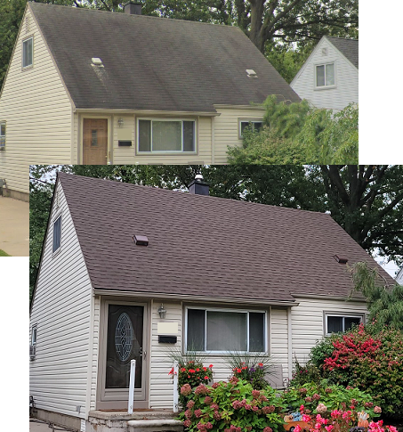 Before and After in Madison Heights Richards & Swift Roofing Troy (248)544-3908