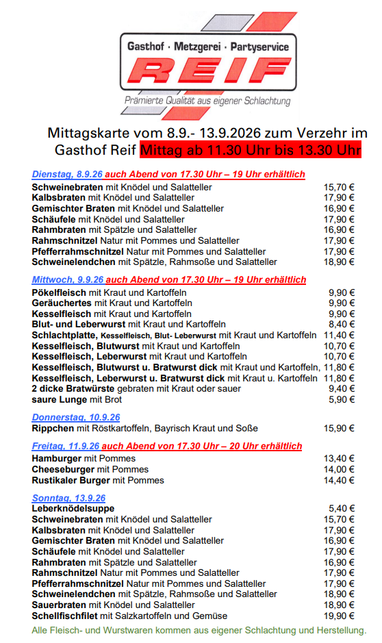 Gasthof & Fremdenzimmer Reif, Raiffeisenstraße 8 in Ursensollen