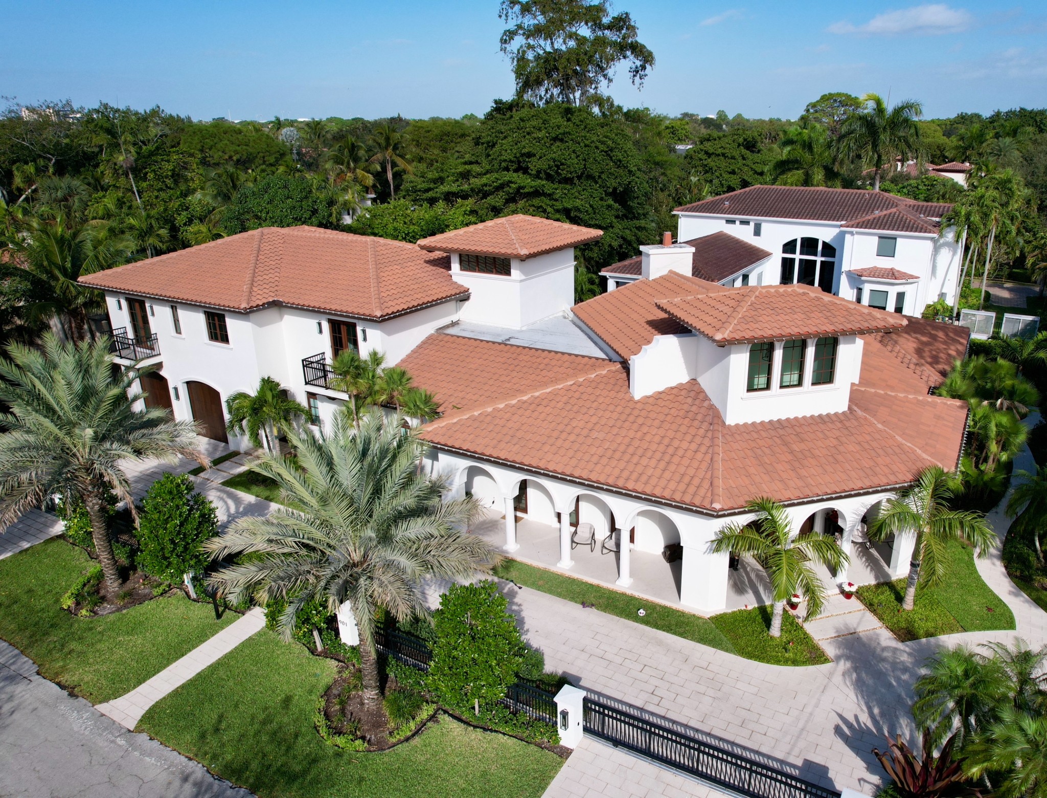 This barrel tile from Eagle is called Sunrise Blend. Roof replacement complete!