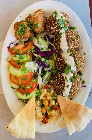 Images Razan's Organic Kitchen traditional and classic shawarma.