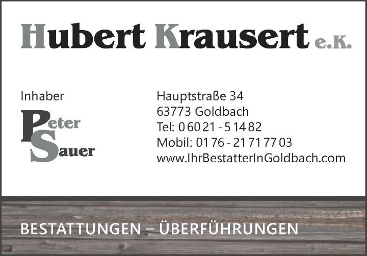 Krausert Hubert e.K. Inh. Peter Sauer Bestattungen in Goldbach in Unterfranken - Logo