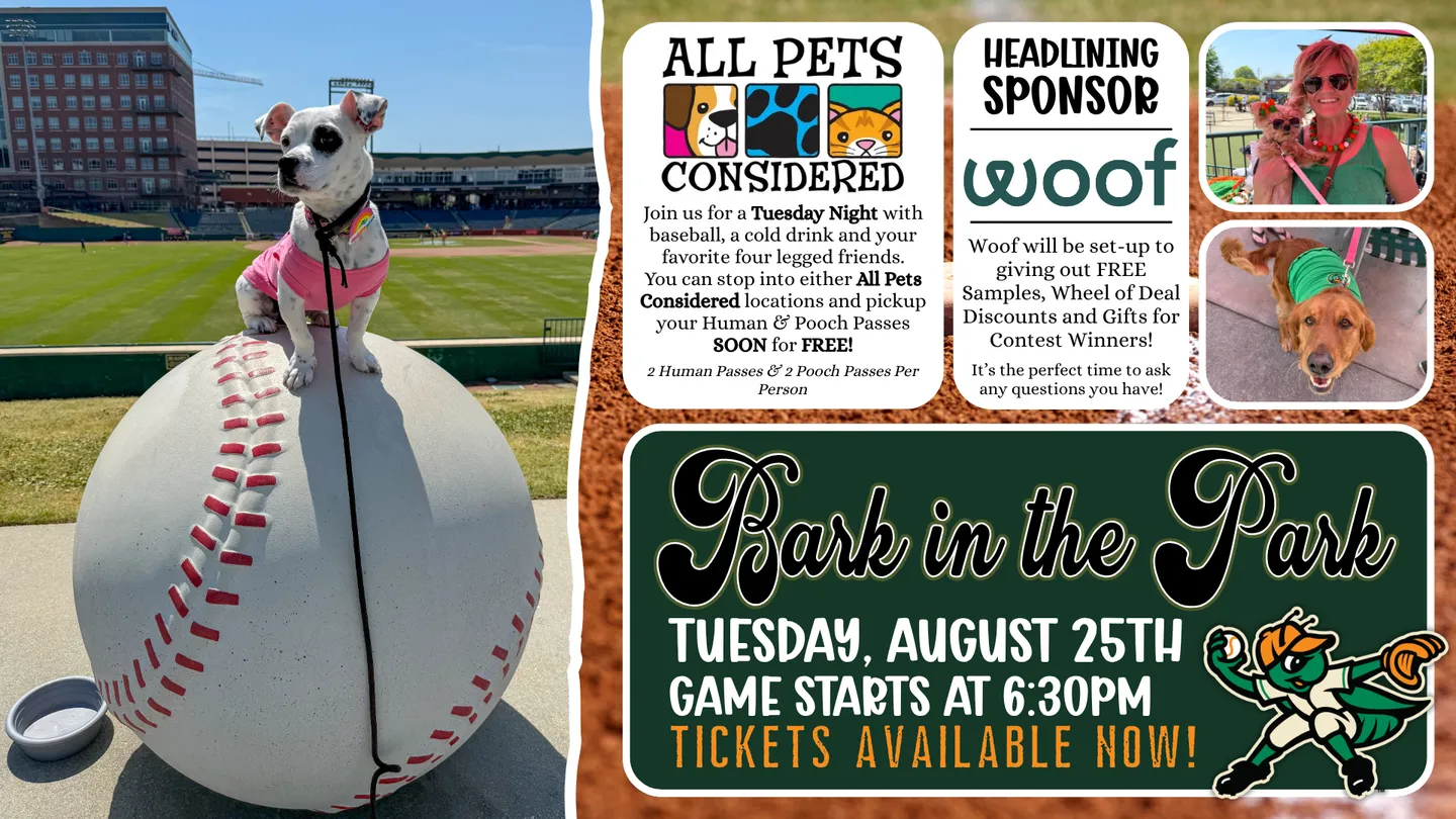 Image of Local Pet Event APC Bark in the Park with the Greensboro Grasshoppers Nearby