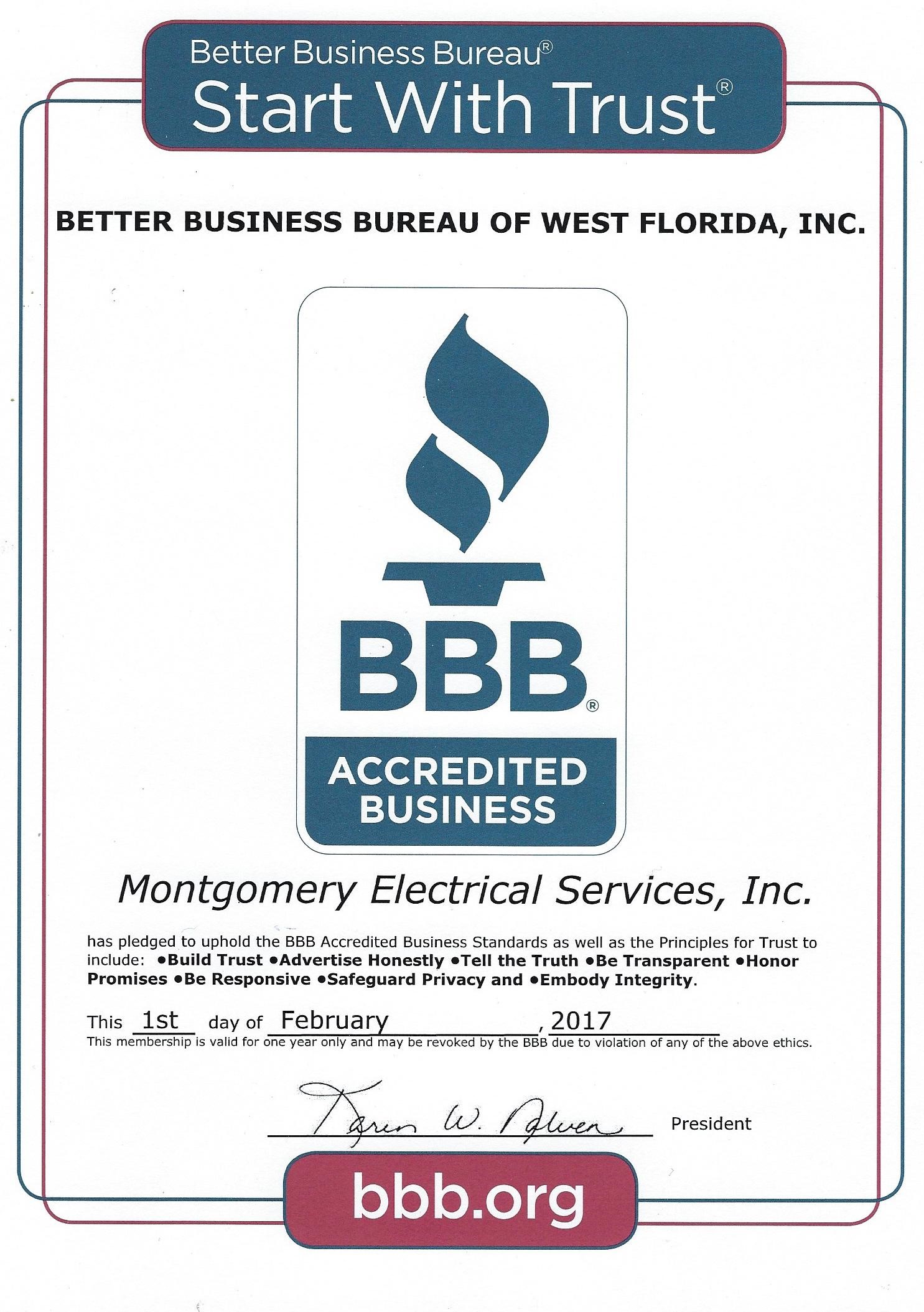 BBB Accredited Electrical Contractor, Electrician