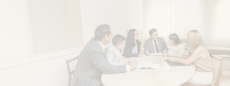 The Naman Private Wealth team meeting with a client family.