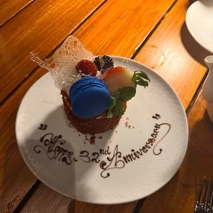 Celebrated 32 years of love, laughter and life together!! Grateful beyond words!