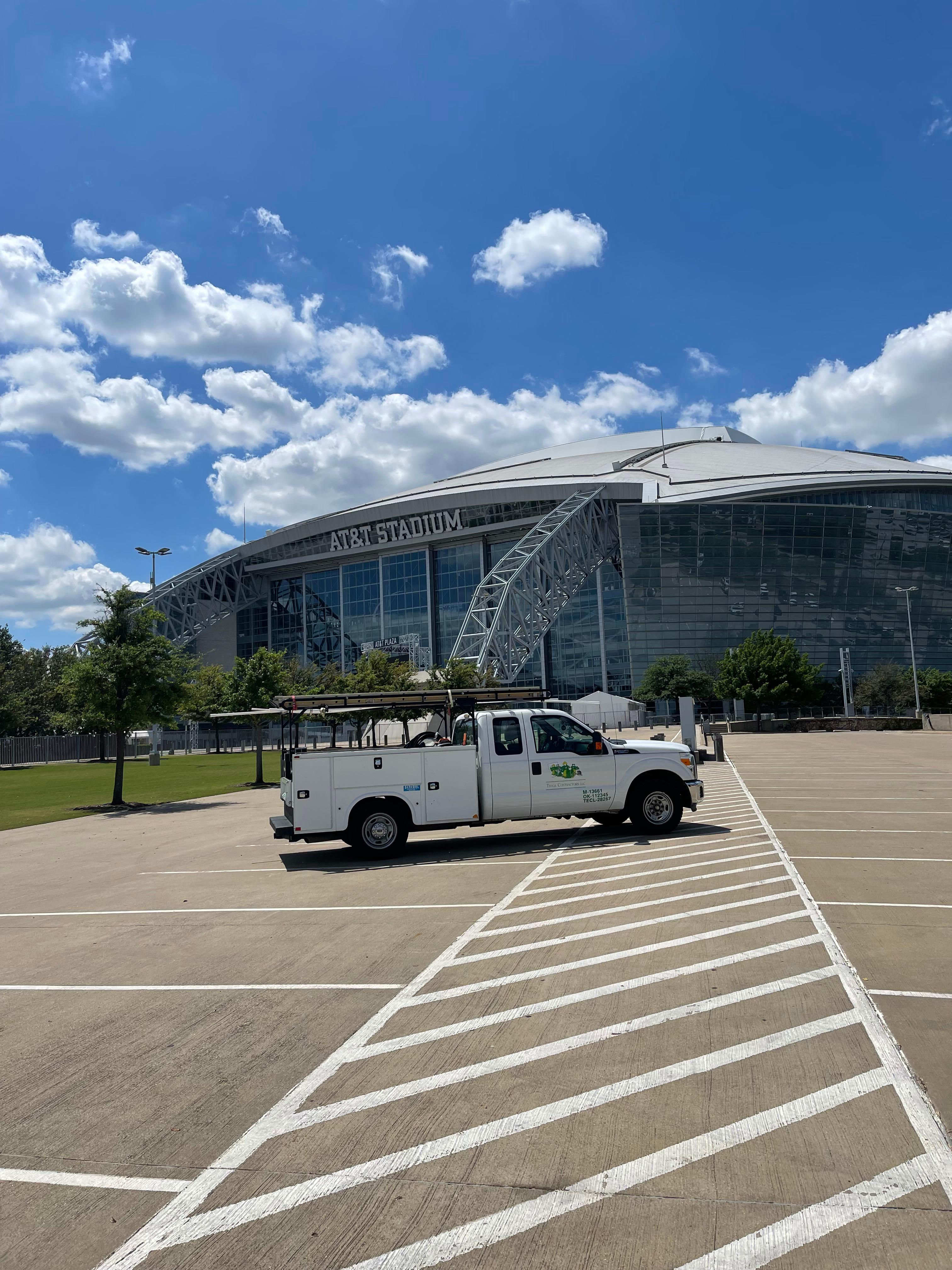 One of the Tioga trucks at the Arlington Texas AT&T Stadium.