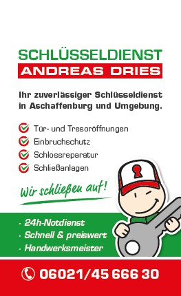 Schlüsseldienst Andreas Dries, Cornelienstr.  16 in Aschaffenburg