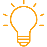 Shining lightbulb icon.