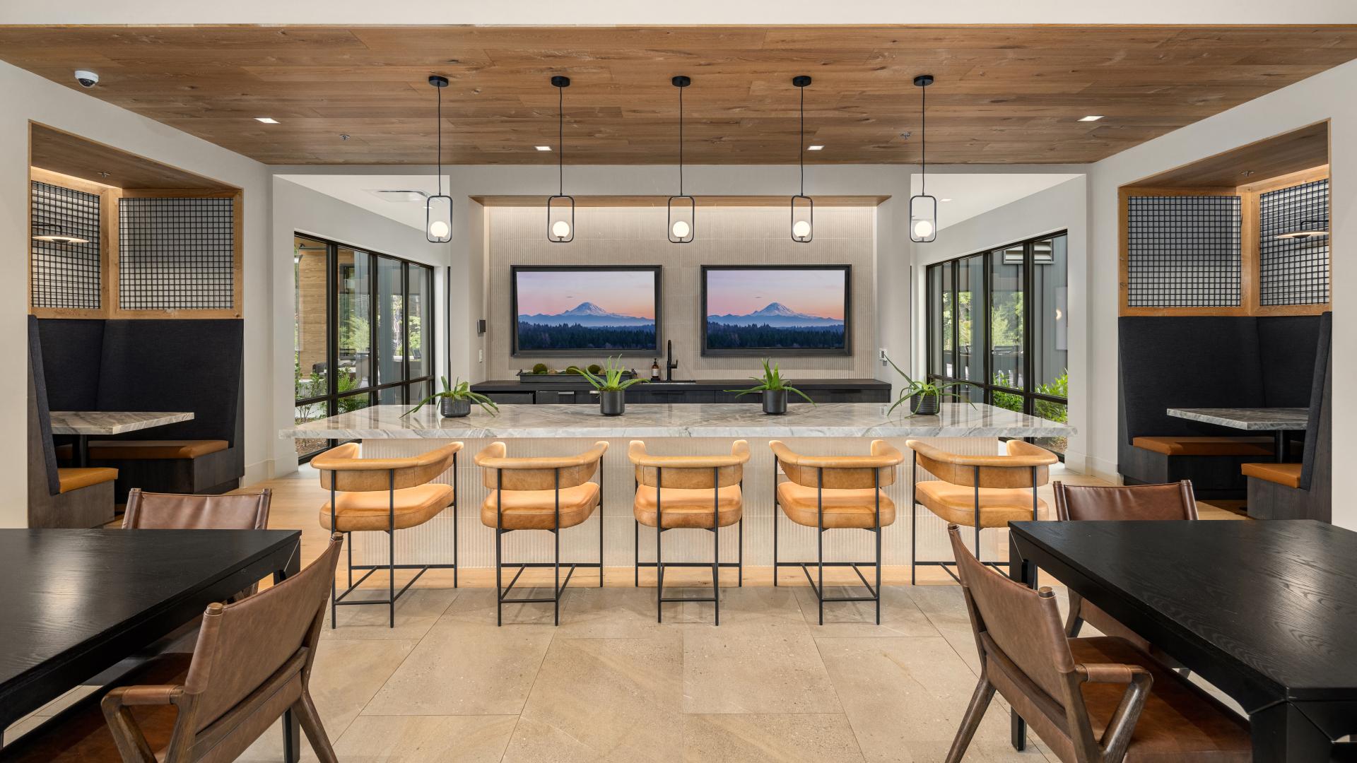 The wet bar is ideal for events