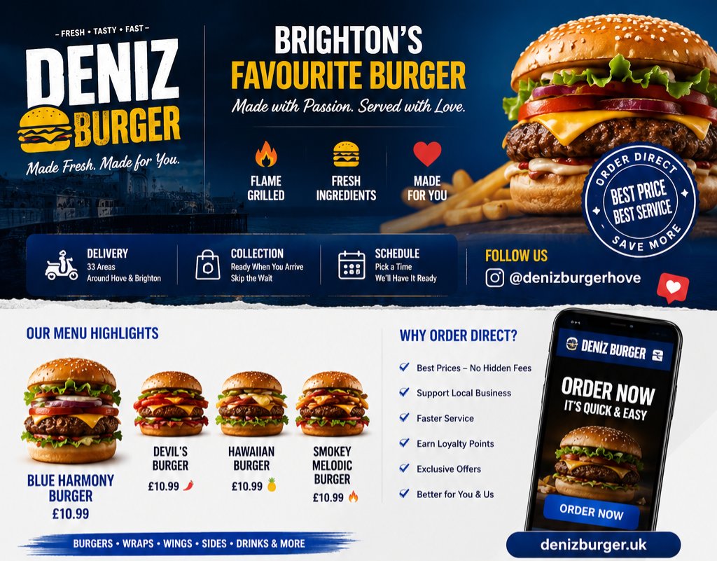 Fresh Burger made in Brighton