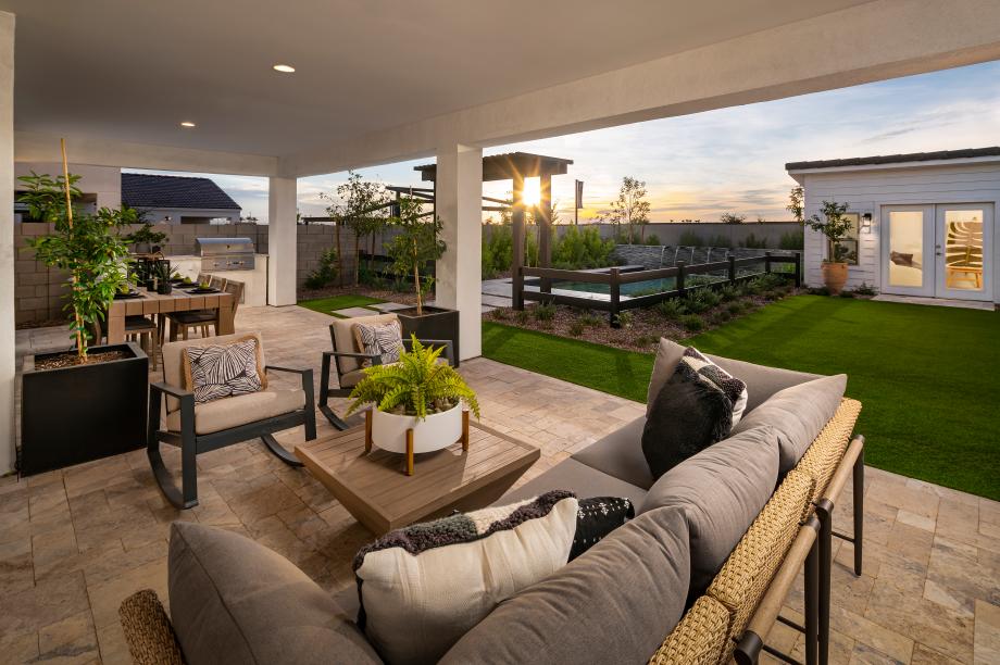Large covered patios and spacious home sites create ideal space for indoor-outdoor living