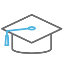 Graduation cap icon.