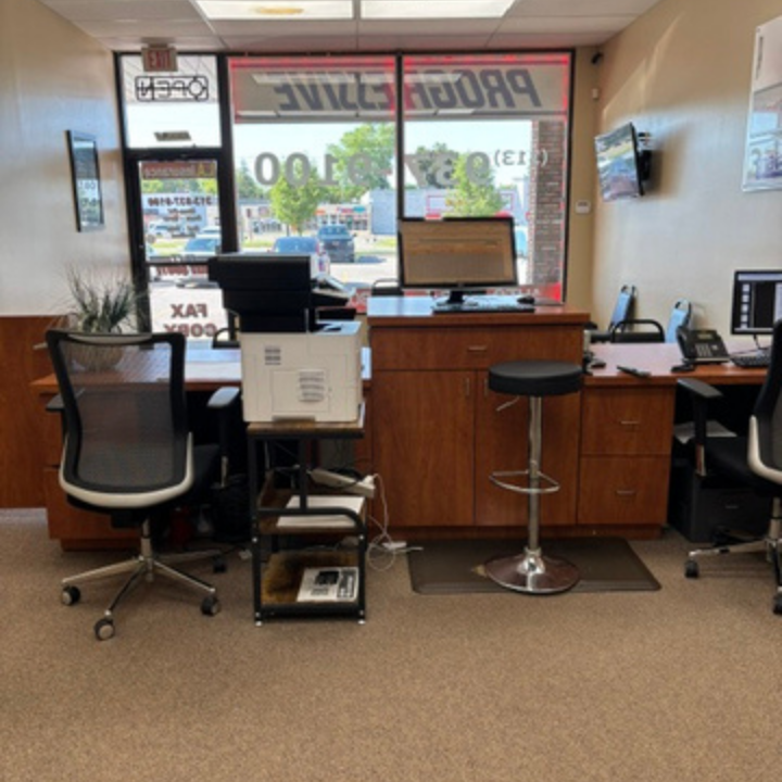 Office interior of the L.A. Insurance Agency located at 25740 Joy Rd. in MI