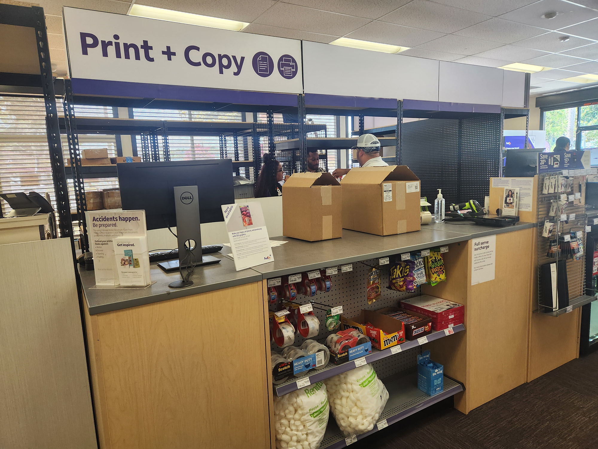 Print and Copy Service Counter &ndash; Print and copy counter with large format and document services at FedEx Office Downtown Riverside.