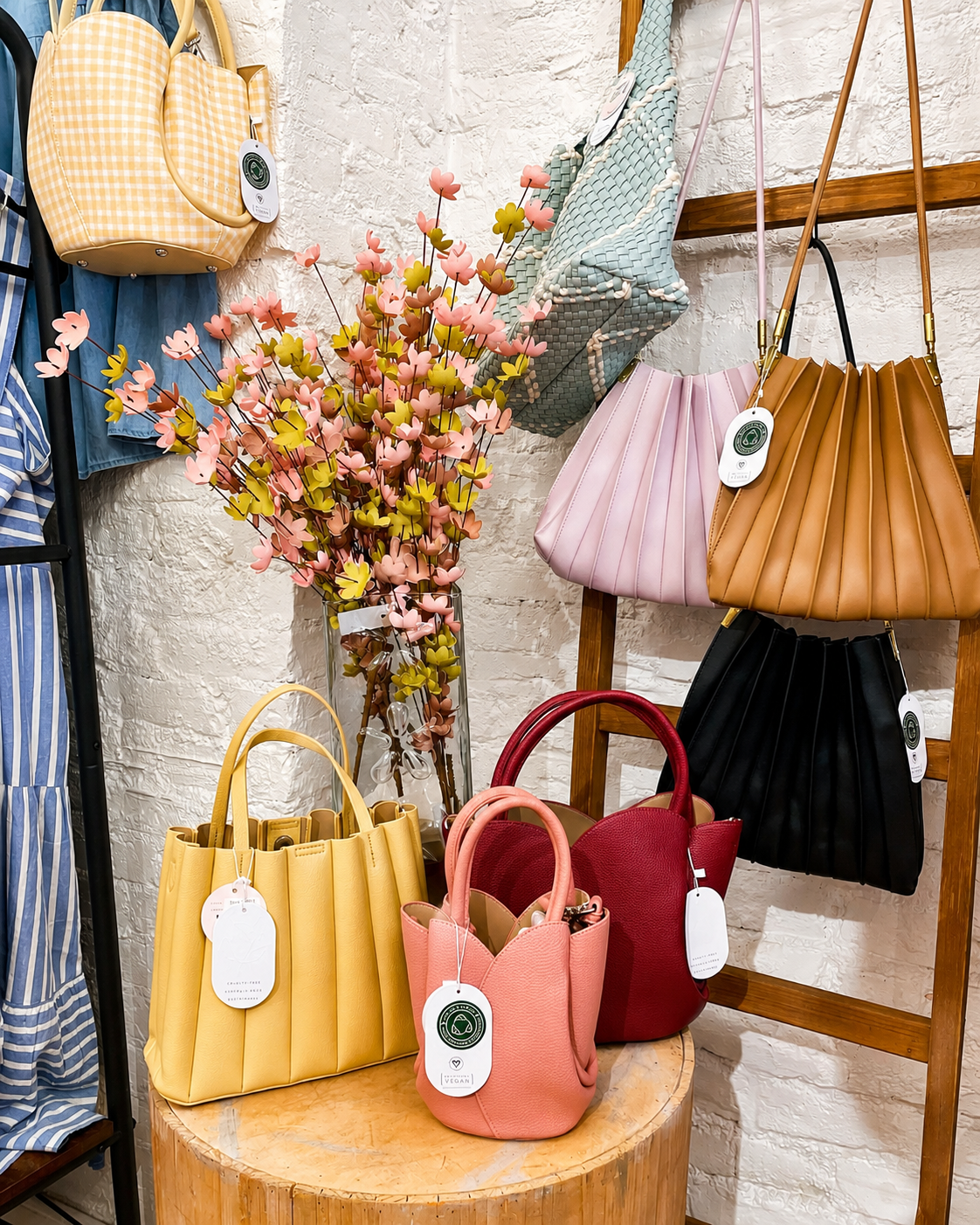 Stylish Melie Bianco Tulip handbags crafted from vegan leather and ethically made materials. Availab 