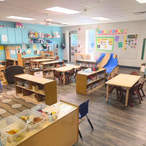 Bright and colorful preschool classroom at Childcare Network with age-appropriate learning materials