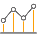 Uptrend graph icon.