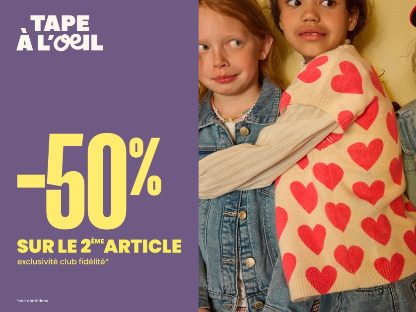 🌟 La rentrée approche ! Vite, venez profiter de -50% sur le 2ème article de notre sélection ! 🎉 Offre valable uniquement pour nos membres CLUB  🛍️✨