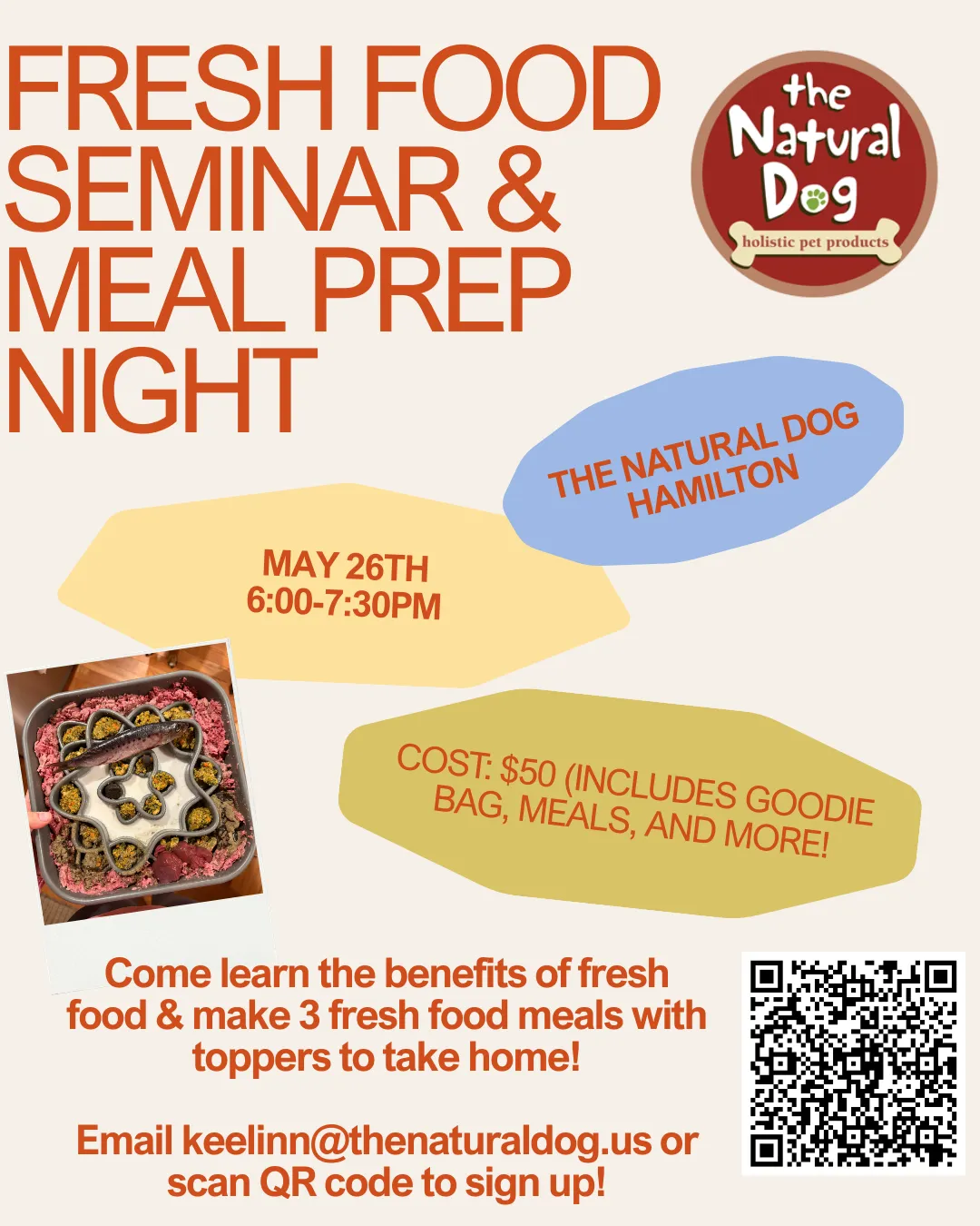 Image of Local Pet Event Hamilton Fresh Food Seminar Nearby