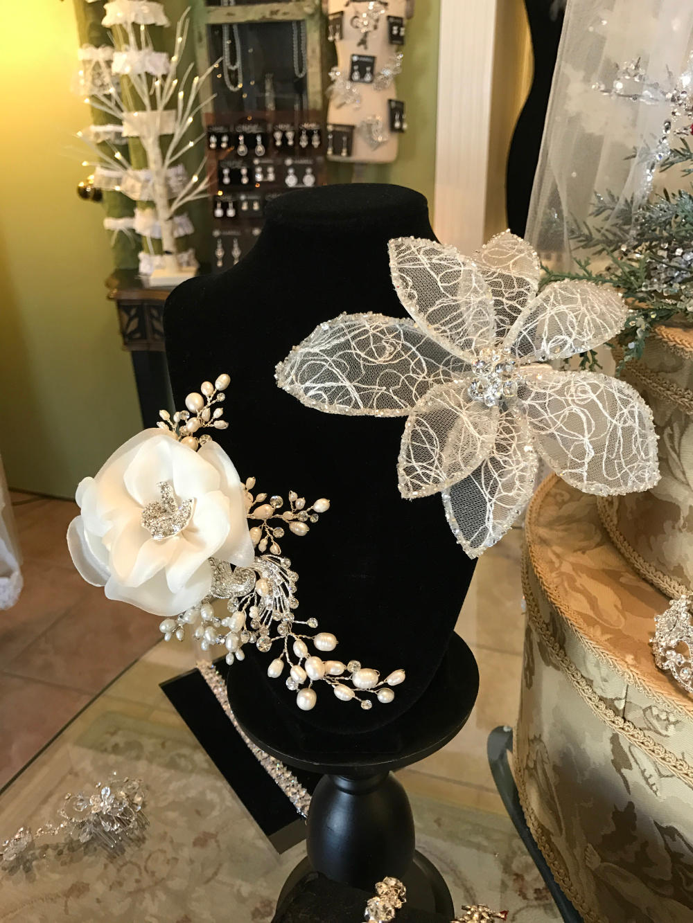 Beautiful selection of unique headpieces to choose from...or create your own!