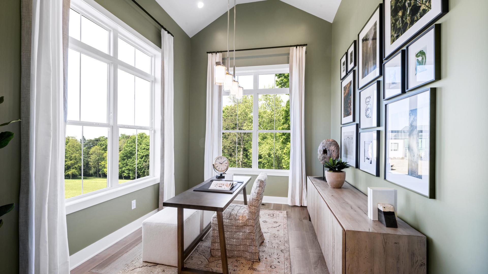 First-floor flex room can be used as an office