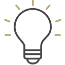 Shining lightbulb icon.
