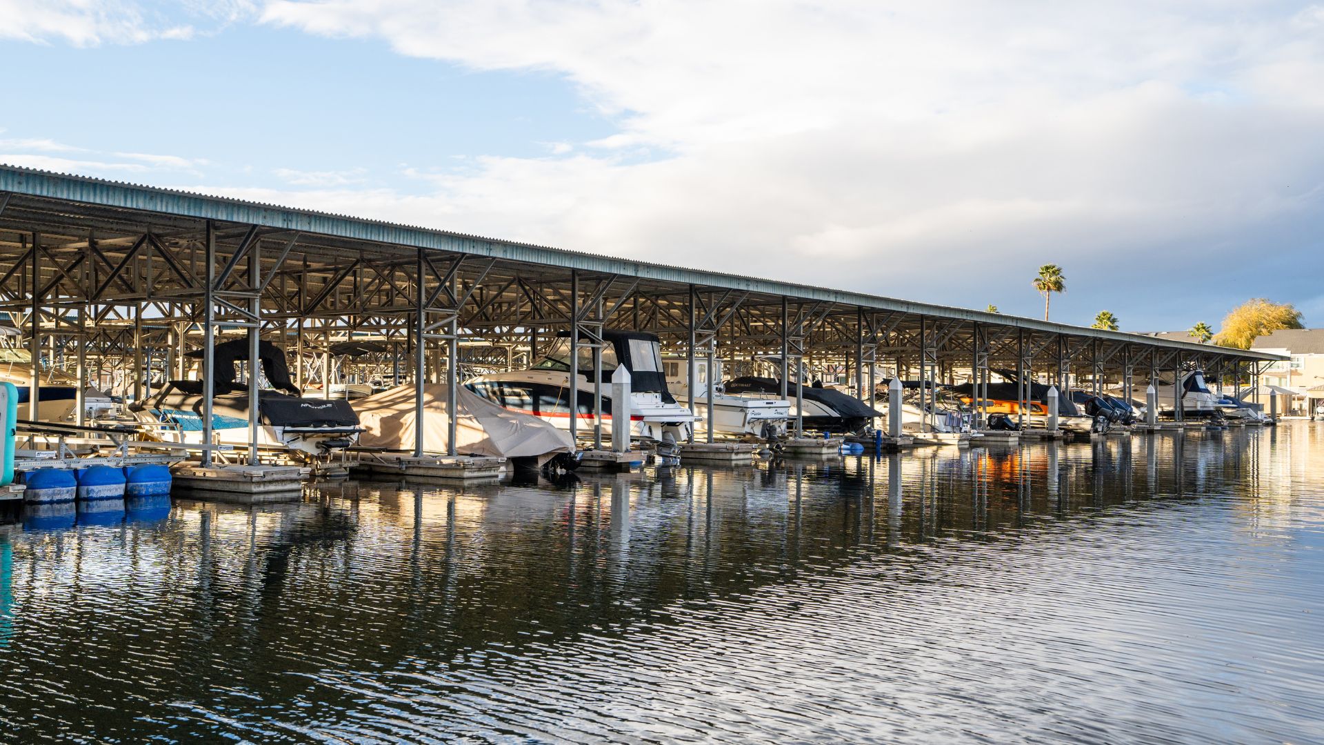 Boat Slips at Discovery Bay Marina. Covered Wet Slips.