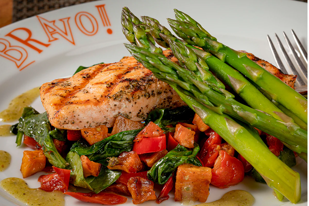 Grilled Salmon Fresca* - LAND & SEA