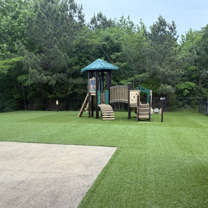 Safe, fenced playground area at Childcare Network where children enjoy active outdoor play
