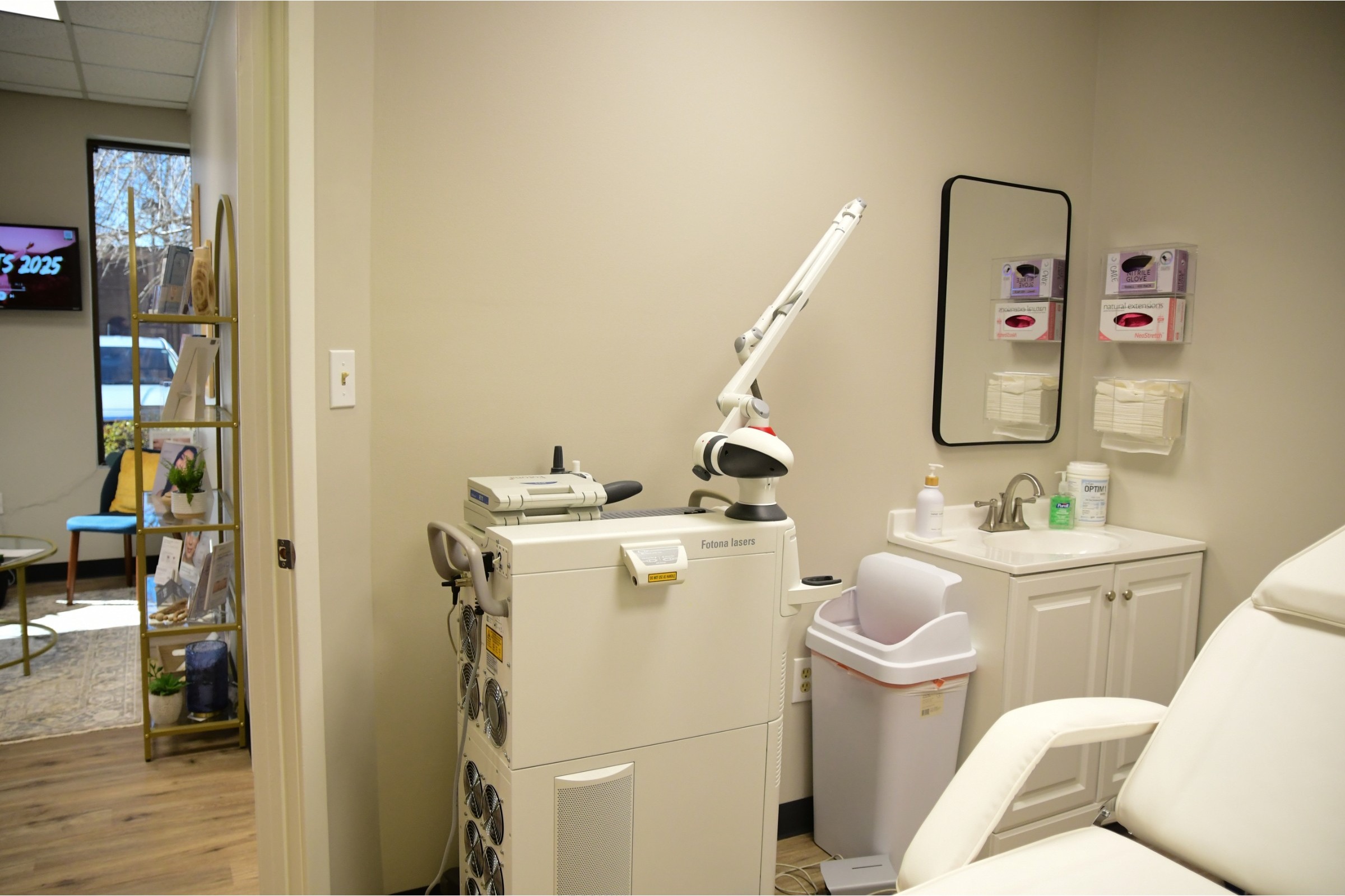 Laser and advanced skin treatment room at Care Esthetics Delaware