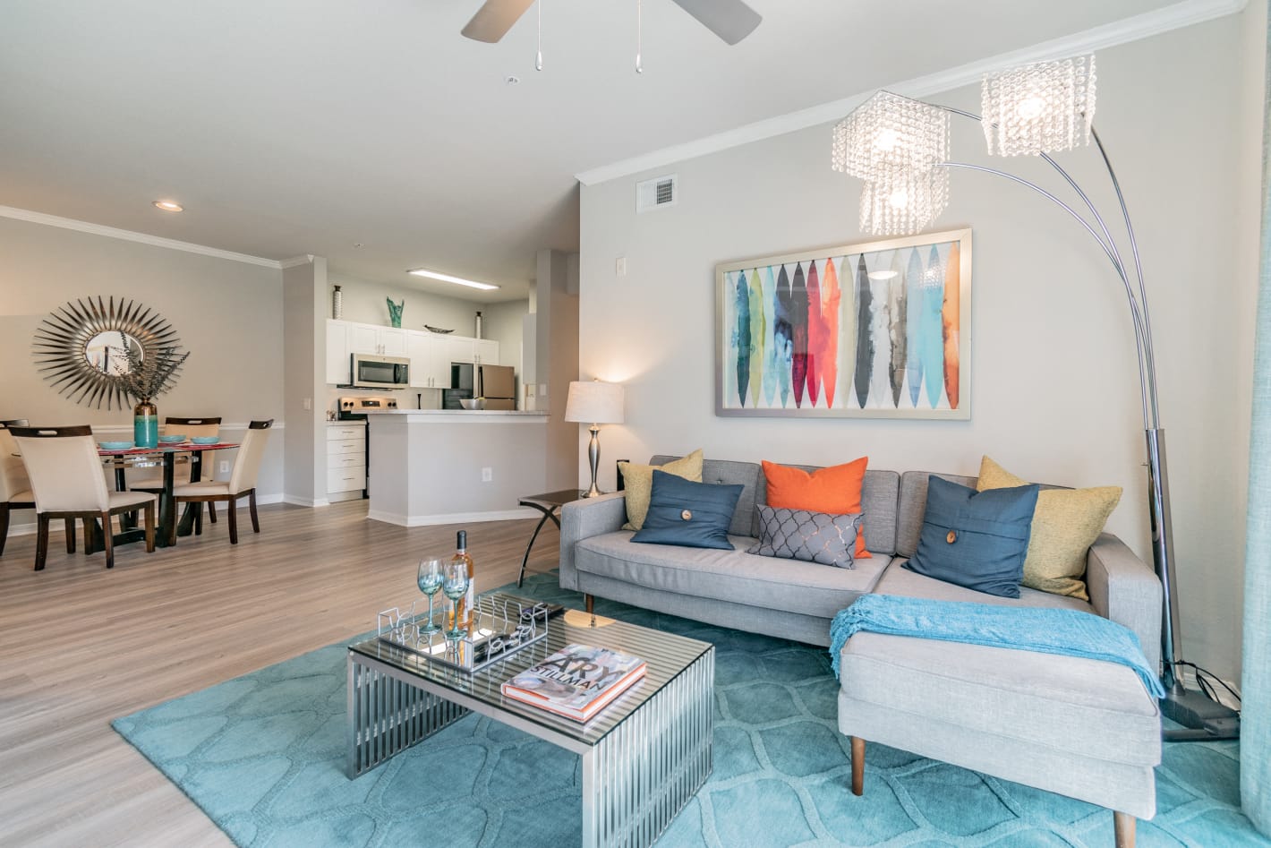 Living Room With Kitchen View