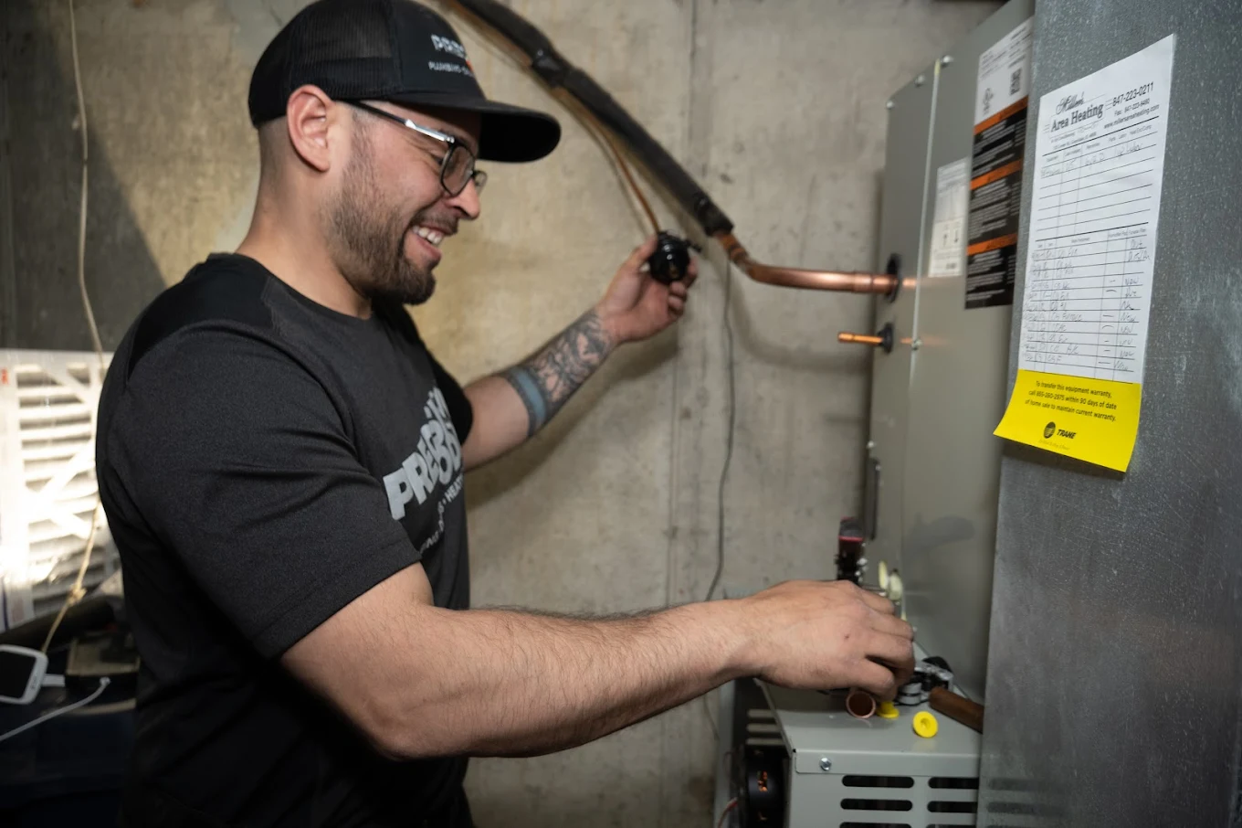 Precision Today Plumbing Heating Cooling Electrical worker