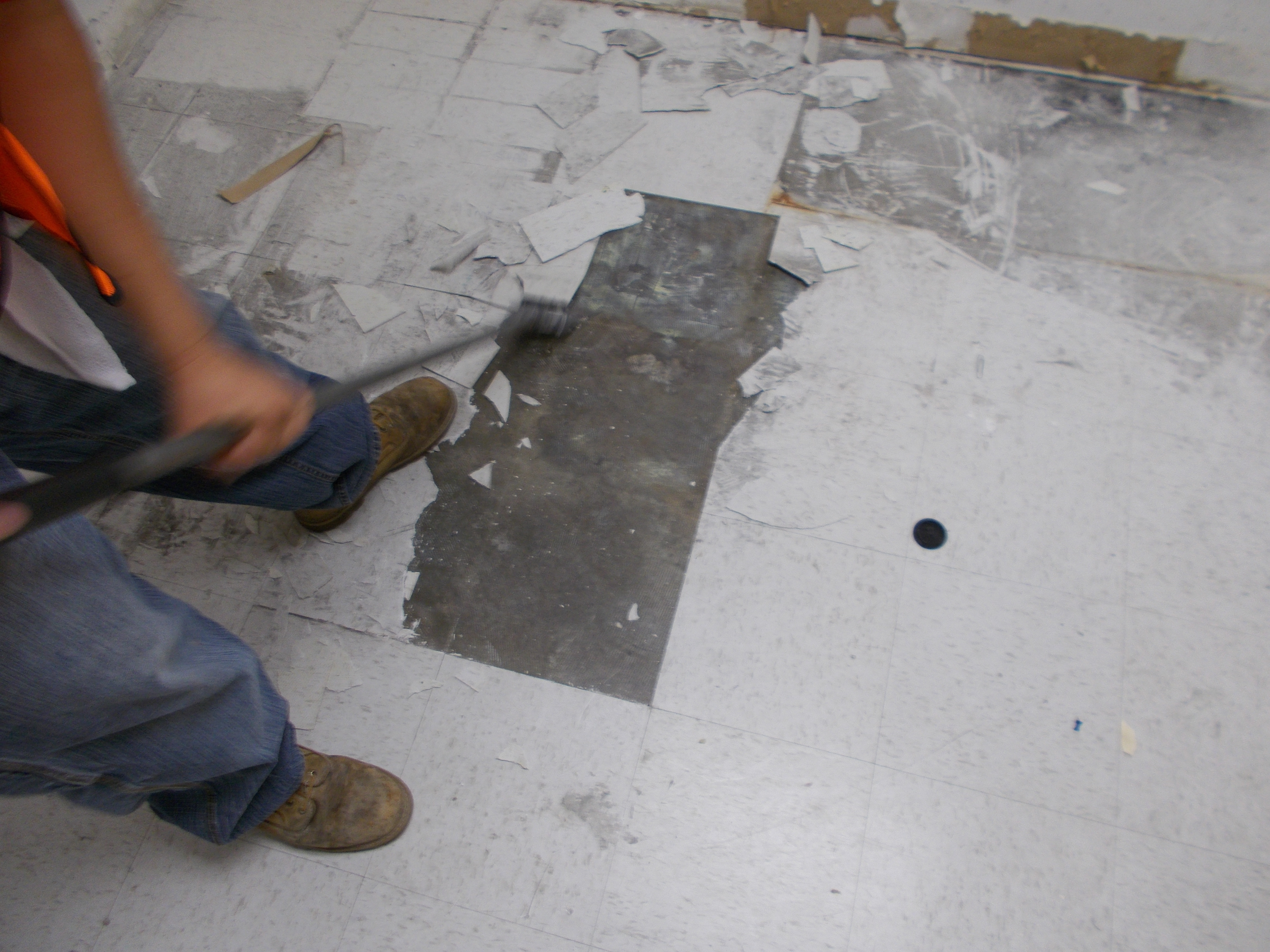 Floor demo during a large restoration job.