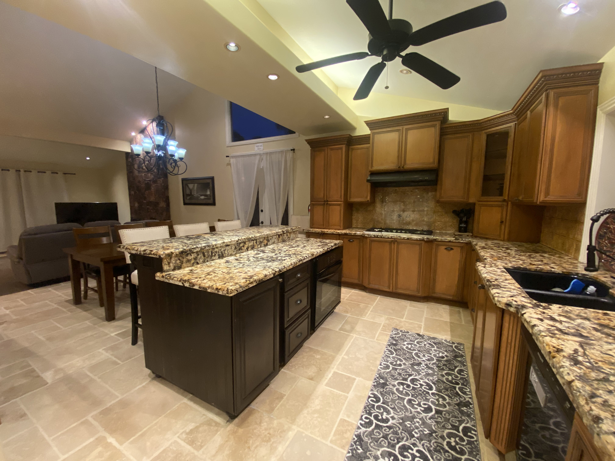 A bright, open kitchen in a recovery home, designed to foster togetherness and everyday comfort.