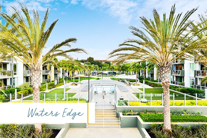 The entrance to Waters Edge at Marina Harbor