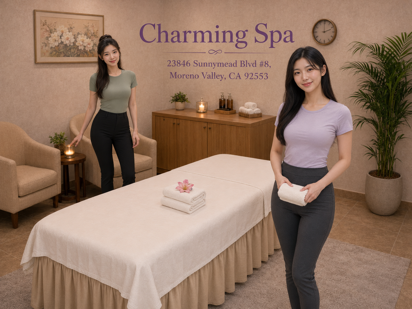 Charming Spa shop photo in Moreno Valley, CA, showing the massage spa environment for local customers looking for massage near me, body massage, deep tissue massage, and relaxing massage services.