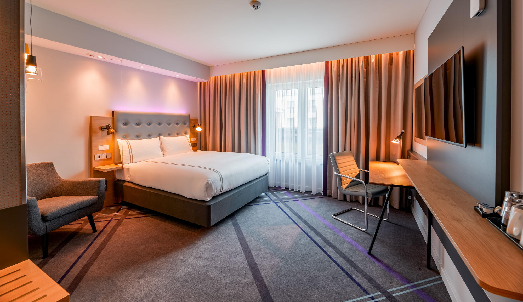 Premier Inn Munich Airport Sued hotel accessible bedroom with lowered bed