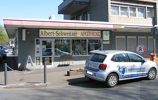 Aussenansicht der Albert-Schweitzer-Apotheke