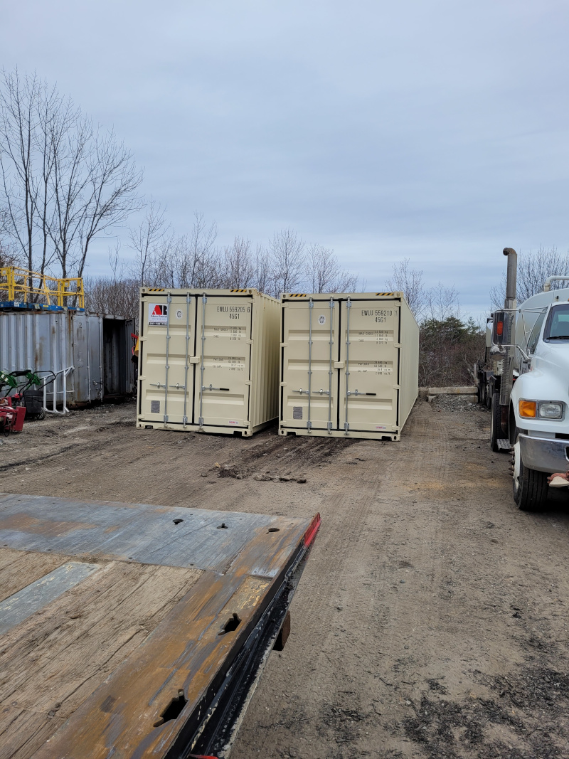 Sold 2, 40’ high cube storage containers to Nelson Property Service. They are making a shop out of t 