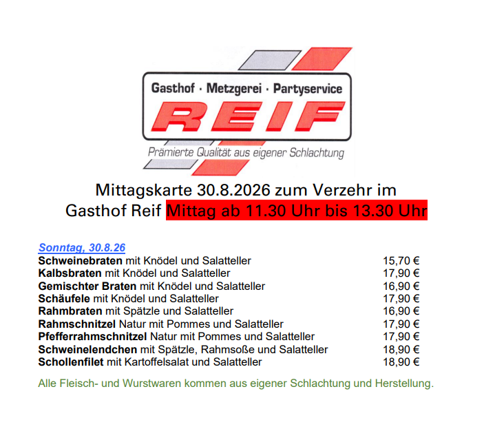 Gasthof & Fremdenzimmer Reif, Raiffeisenstraße 8 in Ursensollen