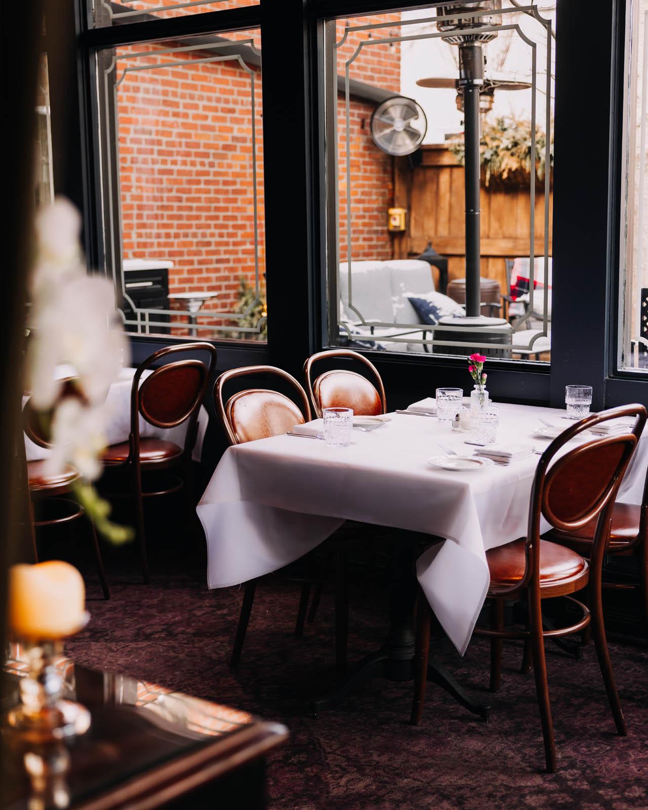 Table for four with window view out to the Garden Terrazza