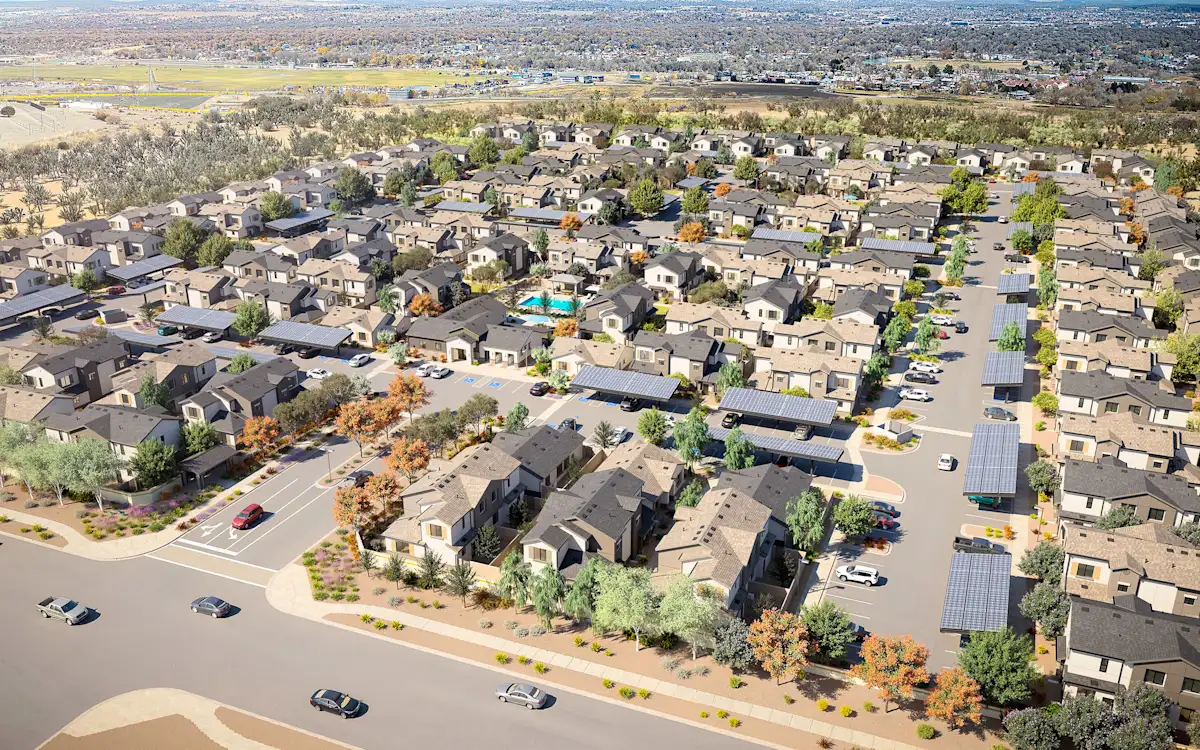 Aerial view of the property