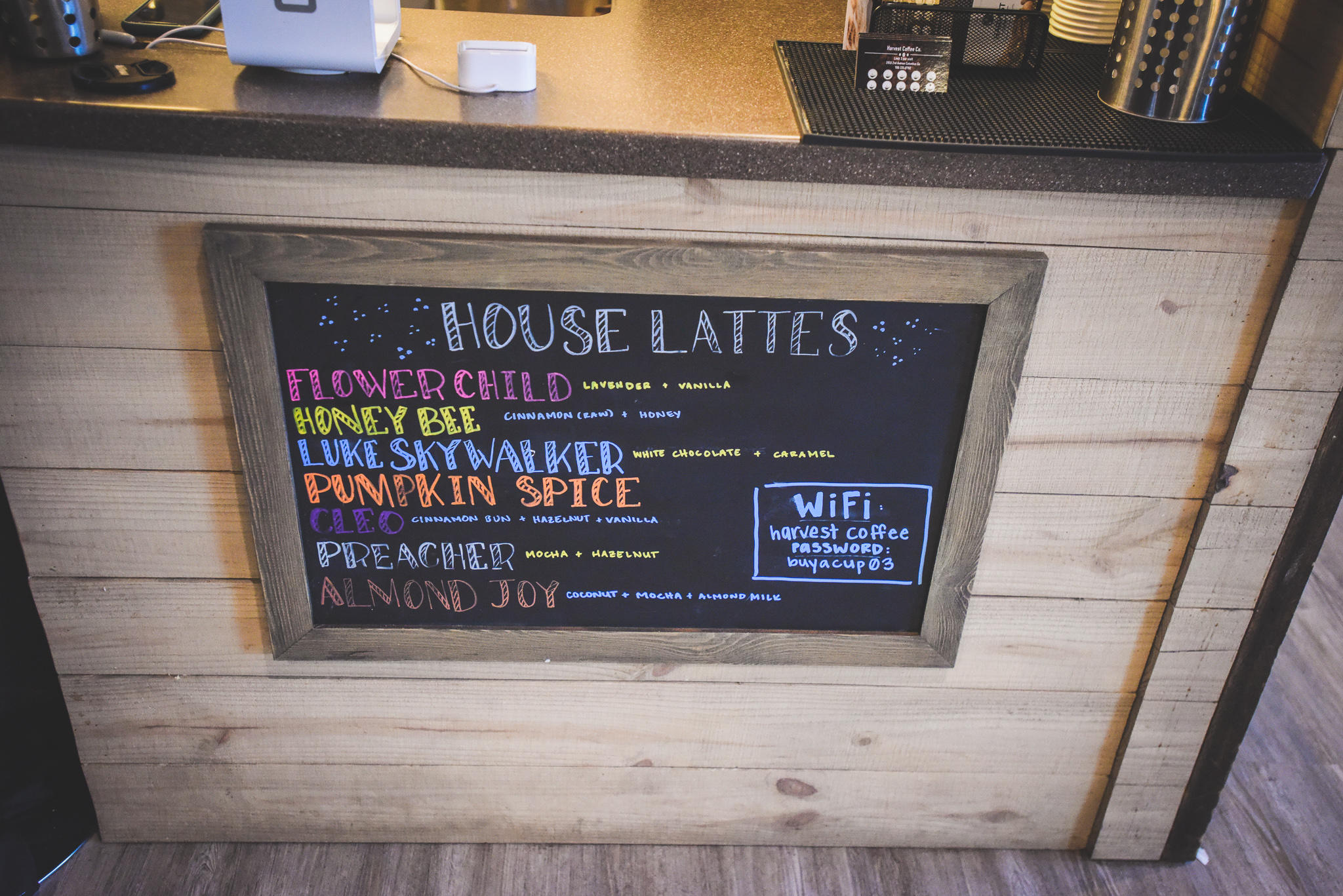 House Lattes at Harvest Coffee